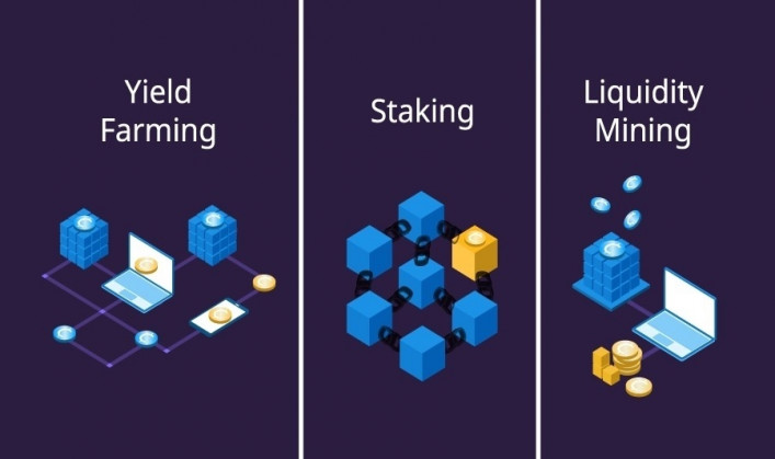 Yield Farming, Liquidity Mining, Staking, and Associated Risks